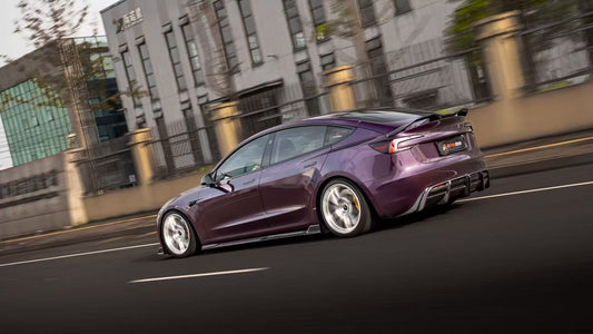 Tesla Model 3 Highland / Performance 2024-ON with Aftermarket Parts - V2 Rear Lip Spoiler Dry Pre-preg Carbon Fiber from ArmorExtend