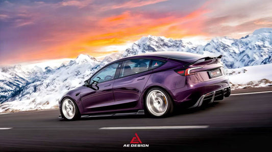 Tesla Model 3 Highland / Performance 2024-ON with Aftermarket Parts - V2 Rear Lip Spoiler Dry Pre-preg Carbon Fiber from ArmorExtend