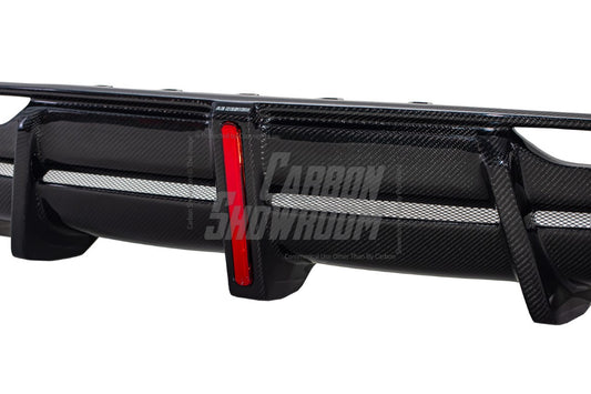 Tesla Model 3 Highland / Performance 2024-ON with Aftermarket Parts - AE Style Rear Diffuser & Canards Carbon Fiber from ArmorExtend