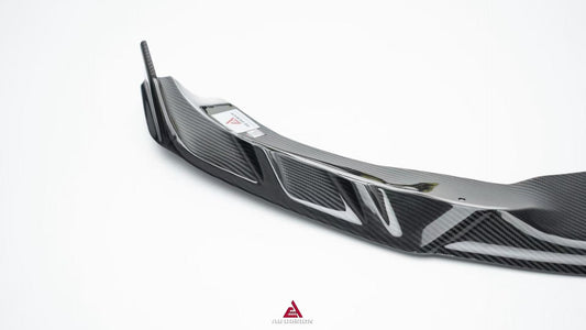 Tesla Model 3 Highland 2024-ON with Aftermarket Parts - Front Lip Dry Pre-preg Carbon Fiber from ArmorExtend