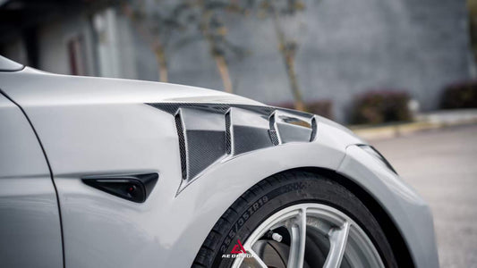 Tesla Model 3 Highland / Performance 2024-ON with Aftermarket Parts - Action Aero Series Front Fenders Carbon Fiber from ArmorExtend
