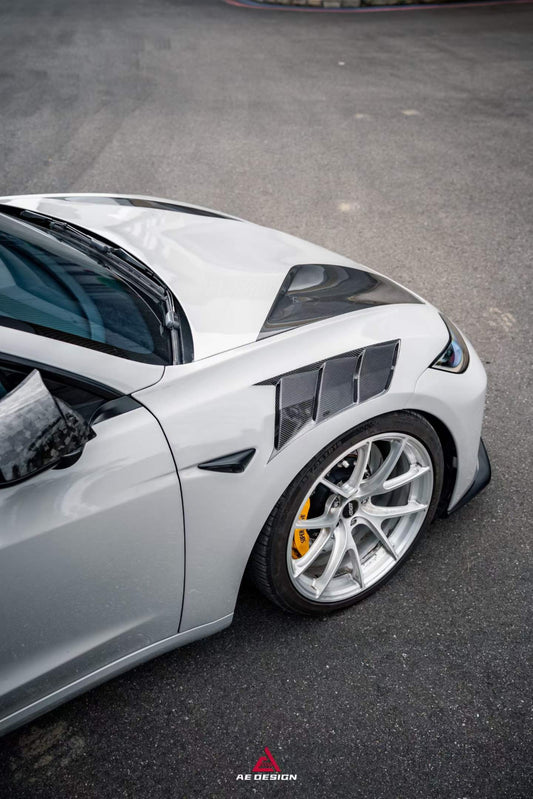 Tesla Model 3 Highland / Performance 2024-ON with Aftermarket Parts - Action Aero Series Front Fenders Carbon Fiber from ArmorExtend