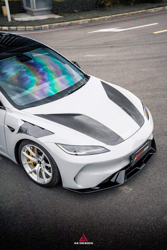 Tesla Model 3 Highland / Performance 2024-ON with Aftermarket Parts - Action Aero Series Front Bumper & Lip ABS from ArmorExtend
