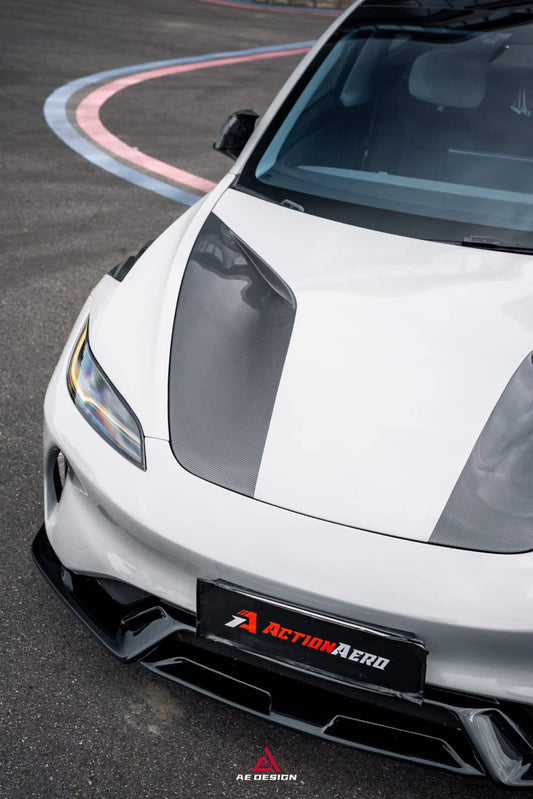 Tesla Model 3 Highland / Performance 2024-ON with Aftermarket Parts - Action Aero Series Hood Bonnet Carbon Fiber from ArmorExtend