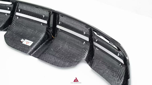 Tesla Model 3 Highland / Performance 2024-ON with Aftermarket Parts - Rear Diffuser Dry Pre-preg Carbon Fiber from ArmorExtend