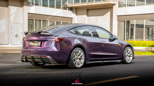 Tesla Model 3 Highland / Performance 2024-ON with Aftermarket Parts - Rear Diffuser Dry Pre-preg Carbon Fiber from ArmorExtend