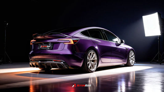 Tesla Model 3 Highland / Performance 2024-ON with Aftermarket Parts - V2 Rear Lip Spoiler Dry Pre-preg Carbon Fiber from ArmorExtend