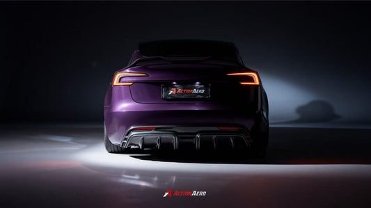 Tesla Model 3 Highland / Performance 2024-ON with Aftermarket Parts - V2 Rear Lip Spoiler Dry Pre-preg Carbon Fiber from ArmorExtend