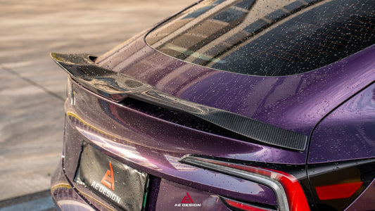 Tesla Model 3 Highland / Performance 2024-ON with Aftermarket Parts - Rear Lip Spoiler Dry Pre-preg Carbon Fiber from ArmorExtend