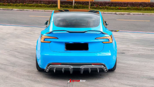 Tesla Model 3 Highland / Performance 2024-ON with Aftermarket Parts - V2 Rear Lip Spoiler Dry Pre-preg Carbon Fiber from ArmorExtend