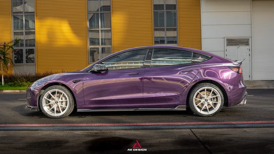 Tesla Model 3 Highland / Performance 2024-ON with Aftermarket Parts - Side Skirts Dry Pre-preg Carbon Fiber from ArmorExtend