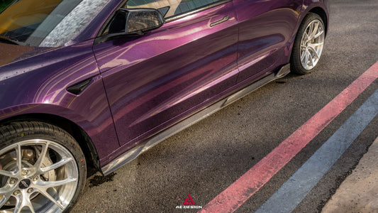Tesla Model 3 Highland / Performance 2024-ON with Aftermarket Parts - Side Skirts Dry Pre-preg Carbon Fiber from ArmorExtend