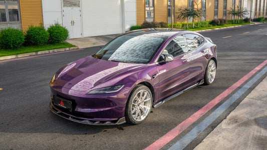 Tesla Model 3 Highland / Performance 2024-ON with Aftermarket Parts - Side Skirts Dry Pre-preg Carbon Fiber from ArmorExtend