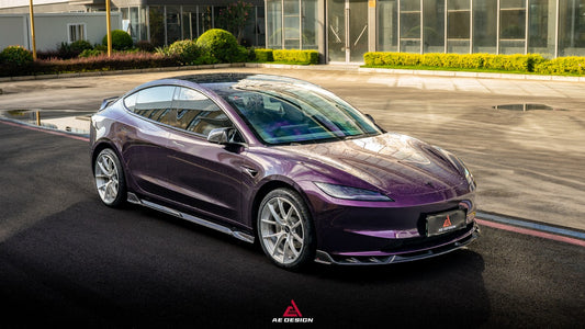 Tesla Model 3 Highland / Performance 2024-ON with Aftermarket Parts - Side Skirts Dry Pre-preg Carbon Fiber from ArmorExtend