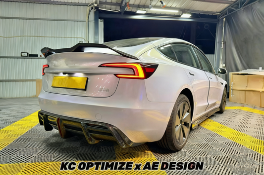 Tesla Model 3 Highland / Performance 2024-ON with Aftermarket Parts - V2 Rear Lip Spoiler Dry Pre-preg Carbon Fiber from ArmorExtend