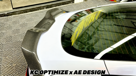 Tesla Model 3 Highland / Performance 2024-ON with Aftermarket Parts - V2 Rear Lip Spoiler Dry Pre-preg Carbon Fiber from ArmorExtend