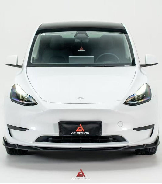 Tesla Model Y 2020 2021 2022 2023 2024 2025 with Aftermarket Parts - Front Lip ABS from ArmorExtend