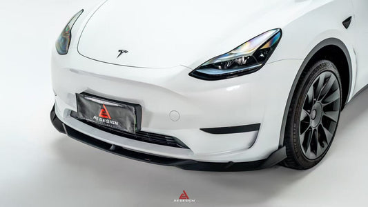 Tesla Model Y 2020 2021 2022 2023 2024 2025 with Aftermarket Parts - Front Lip ABS from ArmorExtend