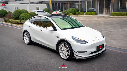 Tesla Model Y 2020 2021 2022 2023 2024 2025 with Aftermarket Parts - Front Lip ABS from ArmorExtend