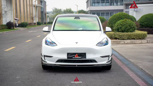 Tesla Model Y 2020 2021 2022 2023 2024 2025 with Aftermarket Parts - Front Lip ABS from ArmorExtend