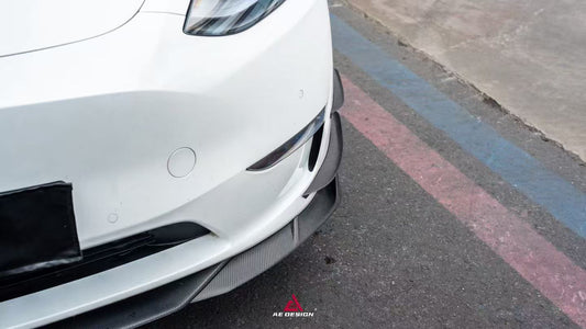 Tesla Model Y 2020 2021 2022 2023 2024 2025 with Aftermarket Parts - Front Lip ABS from ArmorExtend