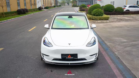Tesla Model Y 2020 2021 2022 2023 2024 2025 with Aftermarket Parts - Front Lip ABS from ArmorExtend