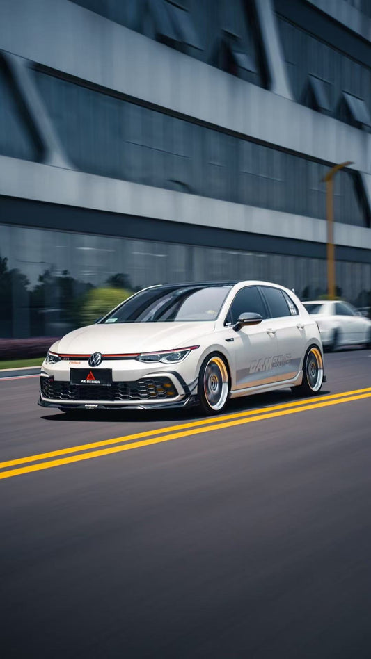 Volkswagen GTI & R-line MK8 2022 2023 2024 with Aftermarket Parts - AE Style Front Lip Carbon Fiber from ArmorExtend