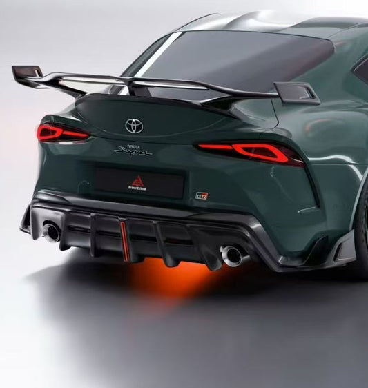 Toyota Supra MK5 A90 A91 3.0 2.0 2020-ON with Aftermarket Parts - AE Style Rear Diffuser & Canards Carbon Fiber from ArmorExtend