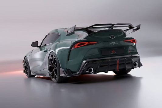 Toyota Supra MK5 A90 A91 3.0 2.0 2020-ON with Aftermarket Parts - AE Style Rear Diffuser & Canards Carbon Fiber from ArmorExtend