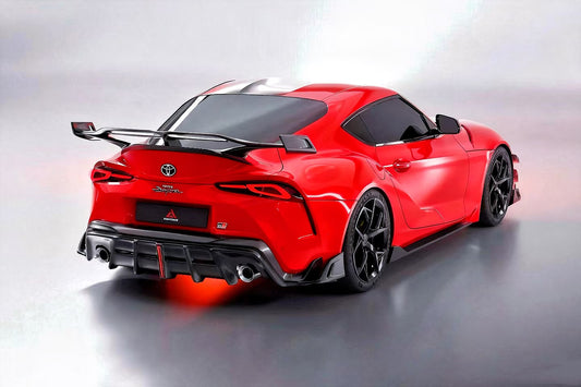 Toyota Supra MK5 A90 A91 3.0 2.0 2020-ON with Aftermarket Parts - AE Style Rear Diffuser & Canards Carbon Fiber from ArmorExtend