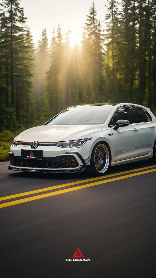 Volkswagen GTI & R-line MK8 2022 2023 2024 with Aftermarket Parts - AE Front Canards Carbon Fibe from ArmorExtend