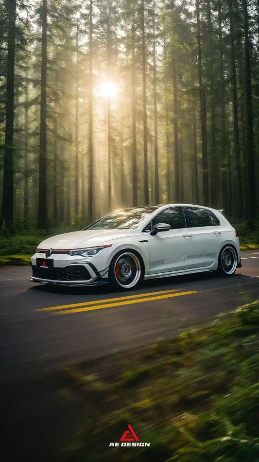 Volkswagen GTI & R-line MK8 2022 2023 2024 with Aftermarket Parts - AE Front Canards Carbon Fibe from ArmorExtend