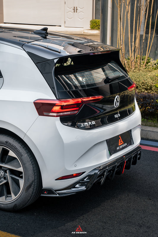 Volkswagen ID.3 Pro Performance / S E11E12 2020 2021 2022 with Aftermarket Parts - AE Rear Diffuser & Canards Carbon Fiber from ArmorExtend