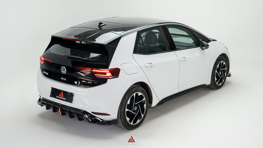 Volkswagen ID.3 Pro Performance / S E11E12 2020 2021 2022 with Aftermarket Parts - AE Rear Diffuser & Canards Carbon Fiber from ArmorExtend