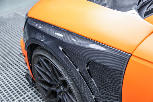 Audi RS4 B9 / B9.5 2018-ON with Aftermarket Parts - AE Vacuumed Carbon Front Fenders from ArmorExtend