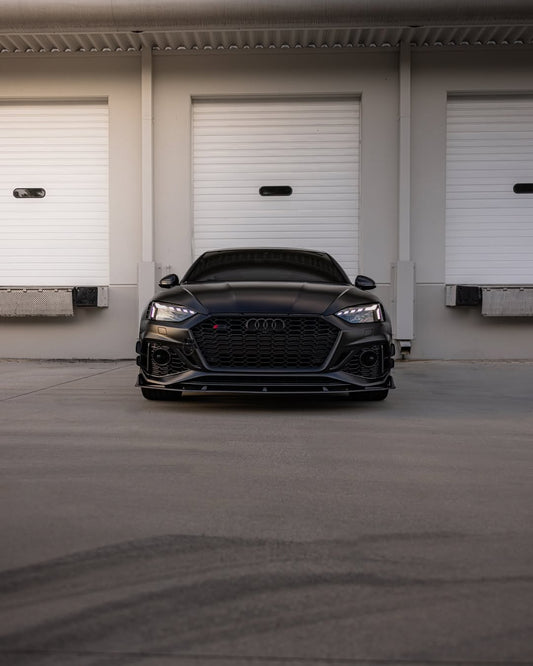 Audi RS5 B9.5 2020 2021 2022 2023 2024 with Aftermarket Parts - AE Style Front Lip Carbon Fiber from ArmorExtend