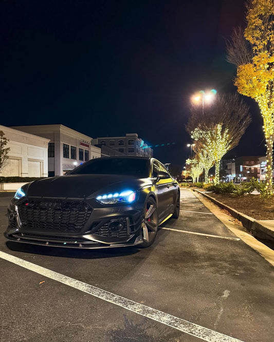 Audi RS5 B9.5 2020 2021 2022 2023 2024 with Aftermarket Parts - AE Style Front Lip Carbon Fiber from ArmorExtend