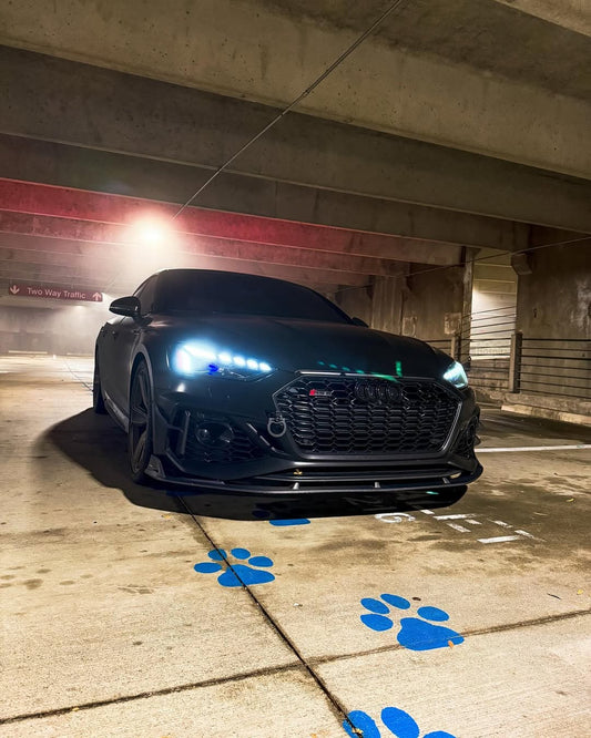 Audi RS5 B9.5 2020 2021 2022 2023 2024 with Aftermarket Parts - AE Style Front Lip Carbon Fiber from ArmorExtend