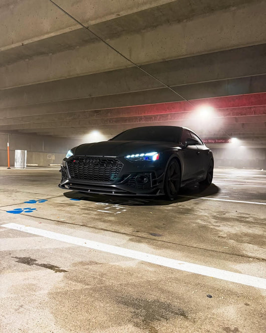 Audi RS5 B9.5 2020 2021 2022 2023 2024 with Aftermarket Parts - AE Style Front Lip Carbon Fiber from ArmorExtend