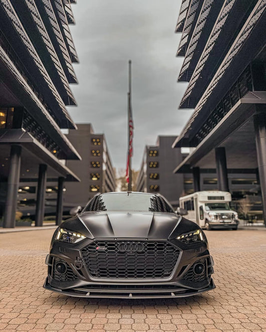 Audi RS5 B9.5 2020 2021 2022 2023 2024 with Aftermarket Parts - AE Style Front Lip Carbon Fiber from ArmorExtend