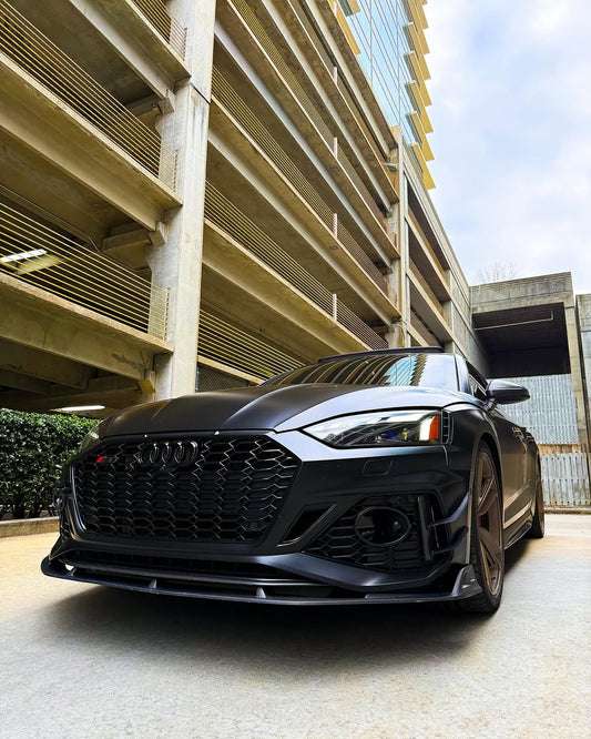Audi RS5 B9.5 2020 2021 2022 2023 2024 with Aftermarket Parts - AE Style Front Lip Carbon Fiber from ArmorExtend