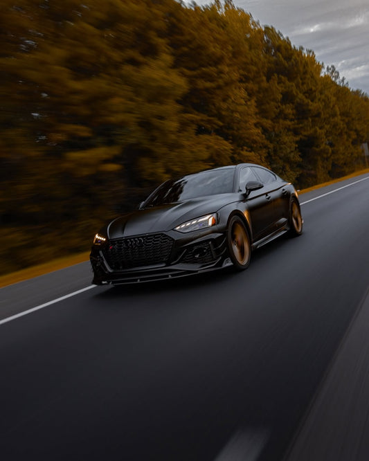 Audi RS5 B9.5 2020 2021 2022 2023 2024 with Aftermarket Parts - AE Style Front Lip Carbon Fiber from ArmorExtend