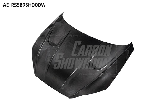 Audi RS5 S5 A5 B9 B9.5 2017 2018 2019 2020 2021 2022 2023 2024 with Aftermarket Parts - AE Style Hood Bonnet Carbon Fiber from ArmorExtend