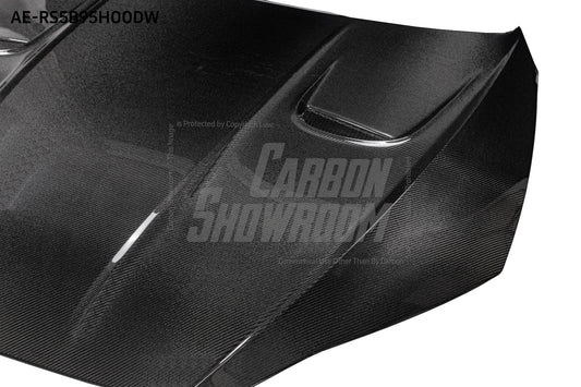 Audi RS5 S5 A5 B9 B9.5 2017 2018 2019 2020 2021 2022 2023 2024 with Aftermarket Parts - AE Style Hood Bonnet Carbon Fiber from ArmorExtend