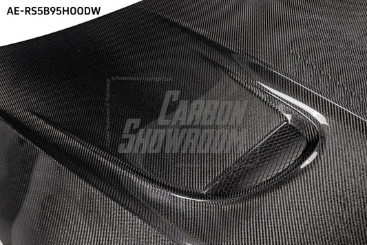 Audi RS5 S5 A5 B9 B9.5 2017 2018 2019 2020 2021 2022 2023 2024 with Aftermarket Parts - AE Style Hood Bonnet Carbon Fiber from ArmorExtend