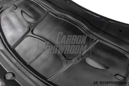 Audi RS5 S5 A5 B9 B9.5 2017 2018 2019 2020 2021 2022 2023 2024 with Aftermarket Parts - AE Style Hood Bonnet Carbon Fiber from ArmorExtend