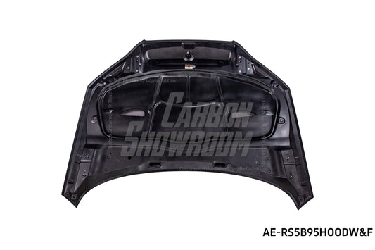 Audi RS5 S5 A5 B9 B9.5 2017 2018 2019 2020 2021 2022 2023 2024 with Aftermarket Parts - AE Style Hood Bonnet Carbon Fiber from ArmorExtend