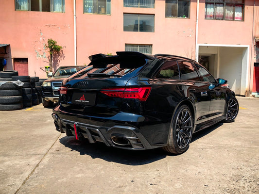 Audi RS6 C8 2020-ON with Aftermarket Parts - Rear Roof Spoiler Dry Pre-preg Carbon Fiber from Armorextend