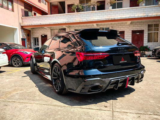 Audi RS6 C8 2020-ON with Aftermarket Parts - Rear Roof Spoiler Dry Pre-preg Carbon Fiber from Armorextend