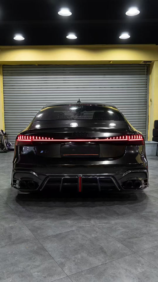 Audi RS6 C8 2020 2021 2022 2023 2024 & RS7 C8 2020 2021 2022 2023 2024 with Aftermarket Parts - AE Rear Diffuser & Canards Carbon Fiber from ArmorExtend